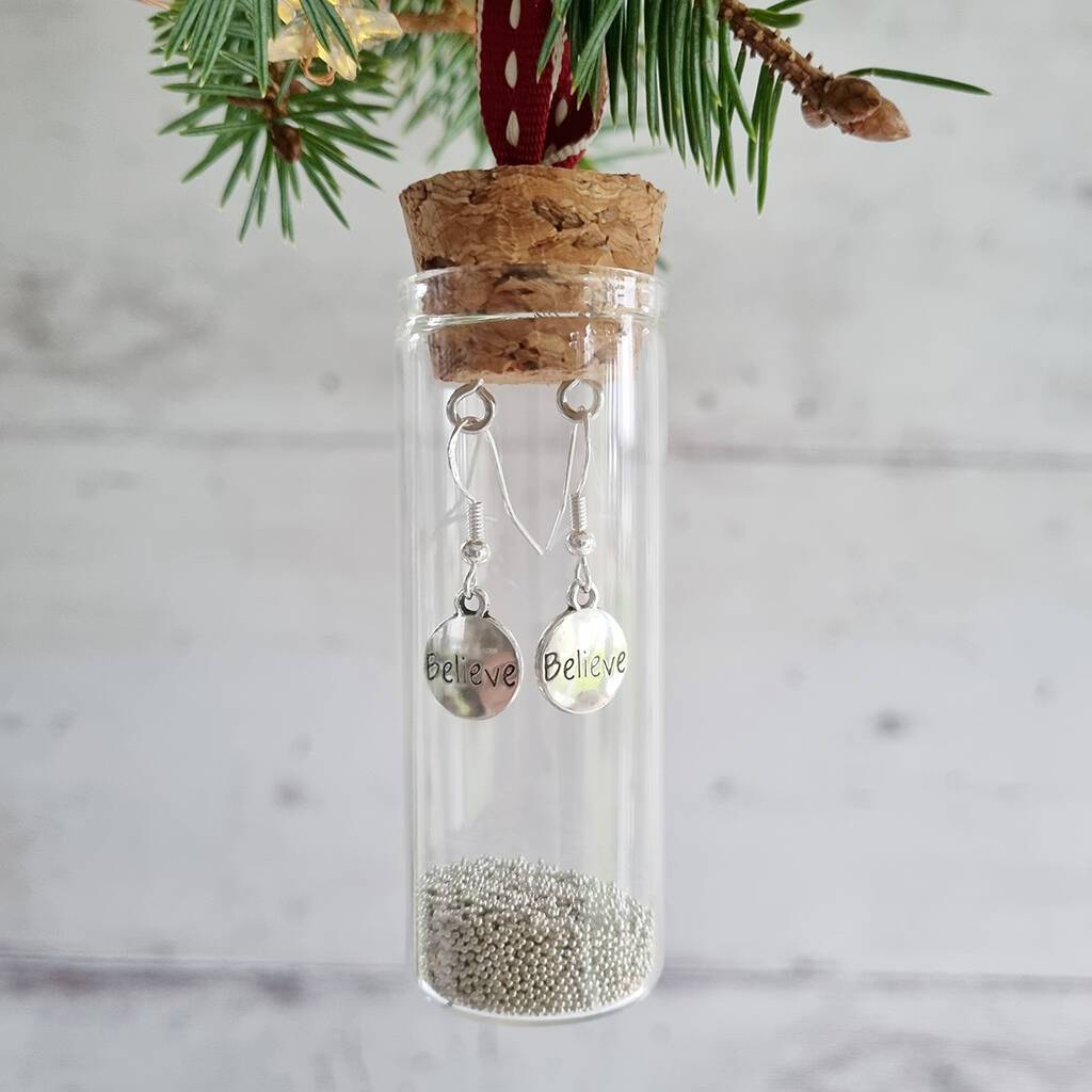 Christmas Believe Earrings Baubles - 92 - Zamsoe