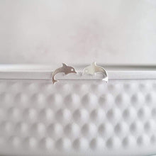 Load image into Gallery viewer, Dolphin Silver Plated Stud Earrings in a Bottle Zamsoe Earrings
