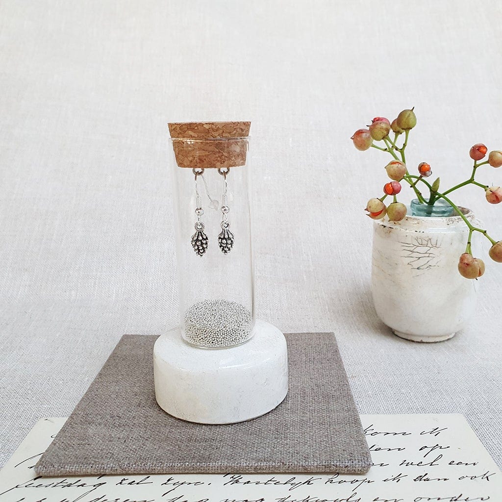 Fir Cone Sterling Silver Earrings in a Bottle Zamsoe
