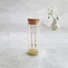 Load image into Gallery viewer, Lightening Bolt Gold Earrings in a Bottle
