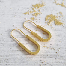 Load image into Gallery viewer, Oval Gold Earrings in a Bottle
