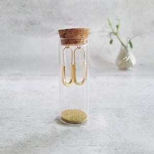 Oval Gold Earrings in a Bottle