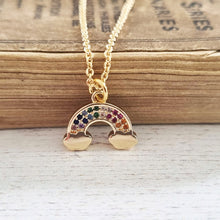 Load image into Gallery viewer, Gold Pride Rainbow Necklace
