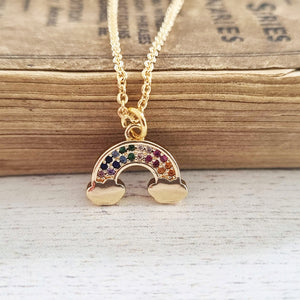 Gold Pride Rainbow Necklace