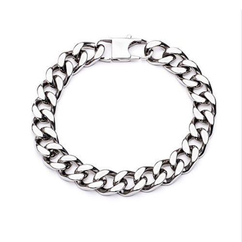 Stainless Steel Sliced Curb Stainless Steel Bracelet for Men 10mm
