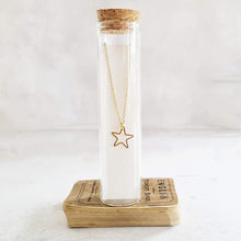 Load image into Gallery viewer, Gold star necklace in a bottle

