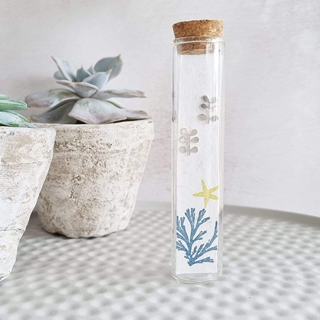 Stem Flower Silver Plated Stud Earrings in a Bottle - Zamsoe