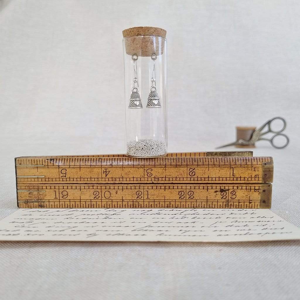 Thimble Charm Earrings in a Bottle - Zamsoe