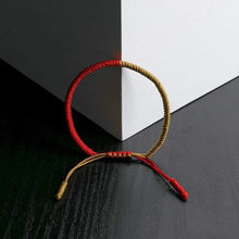 Load image into Gallery viewer, Tibetan Chinese handmade braid snake knot rope Buddhist lucky bracelet For Men And Women Red and Gold Zamsoe
