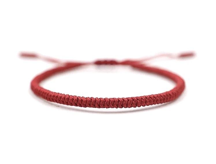 Tibetan Chinese handmade braid snake knot rope Buddhist lucky bracelet For Men And Women Red Zamsoe