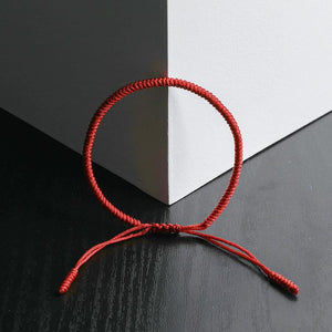 Tibetan Chinese handmade braid snake knot rope Buddhist lucky bracelet For Men And Women Red Zamsoe